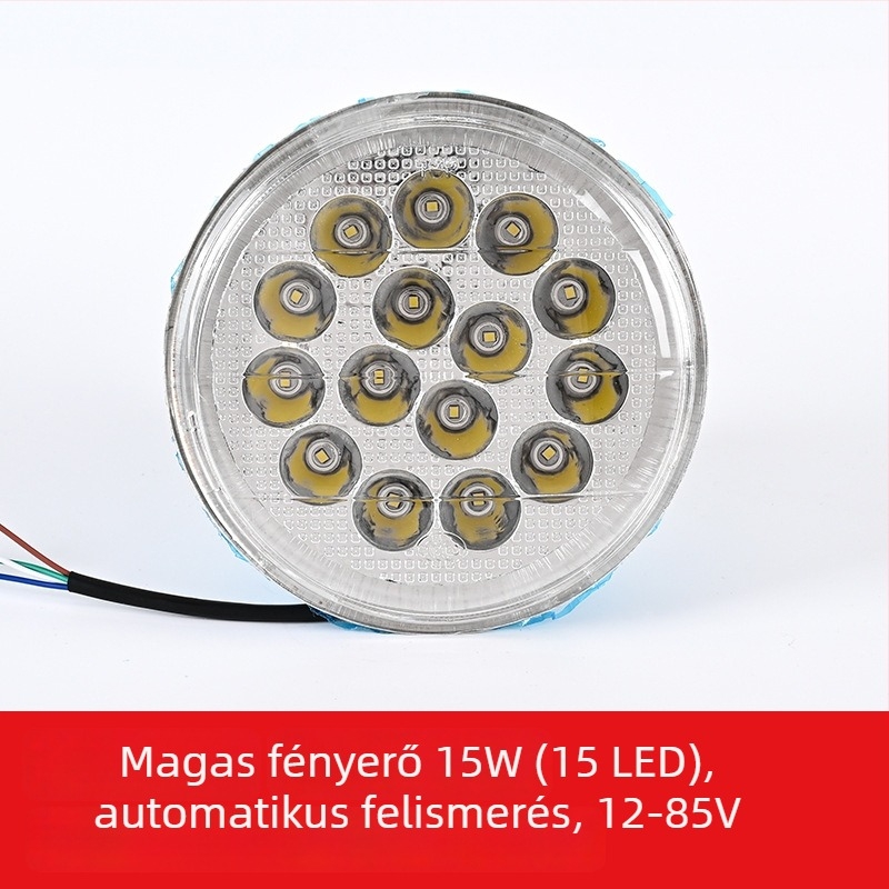 Elektromos motorkerékpár fényszóró, micro new, alumínium test, 12-85V, modell 3, általános kompatibilitás