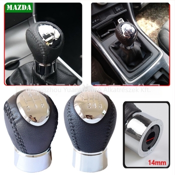 Bőrrel bevont váltókar Mazda 3/323/323F BJ-hez (SK-Mazda01) - kompatibil a Mazda 323/323F BJ 1998-2004; Mazda 626 GF/GW 1997-2002; Premacy CP 1999-2005; Mazda 6GG/GY 2002-2007