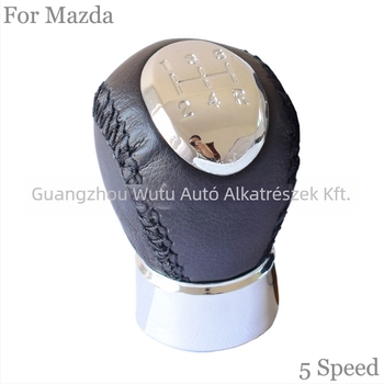 Bőrrel bevont váltókar Mazda 3/323/323F BJ-hez (SK-Mazda01) - kompatibil a Mazda 323/323F BJ 1998-2004; Mazda 626 GF/GW 1997-2002; Premacy CP 1999-2005; Mazda 6GG/GY 2002-2007