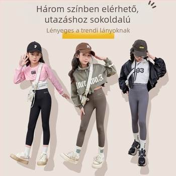 Gyerek Shark Pants – fleece-beléssel téli jóga nadrág, nylon 75,4%