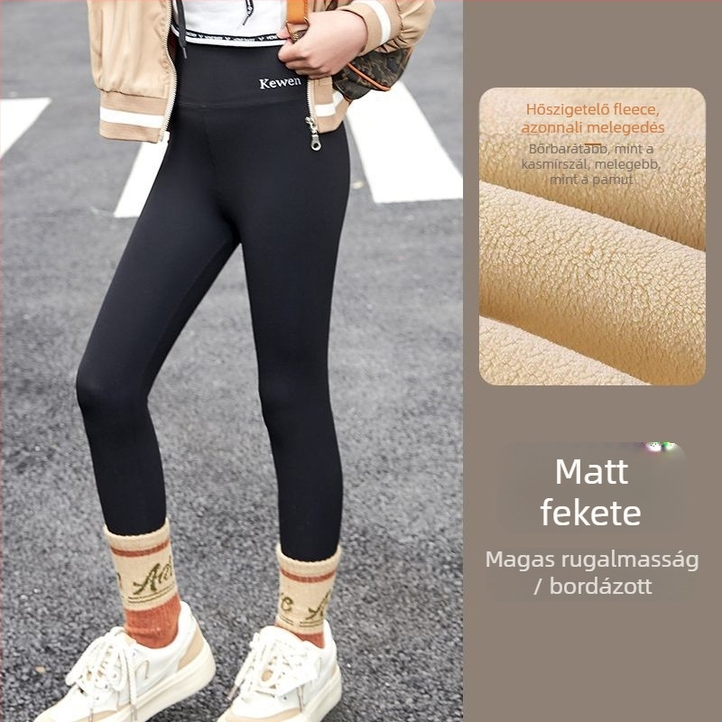 Gyerek Shark Pants – fleece-beléssel téli jóga nadrág, nylon 75,4%
