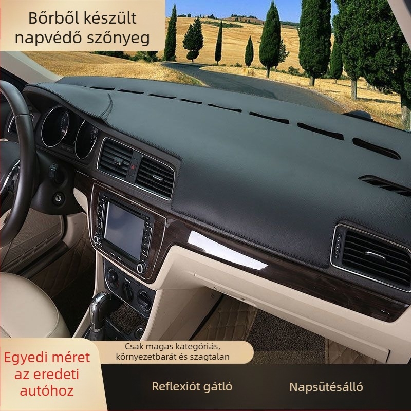 Autó műszerfalának bőrszín anti-glare mattja (Anyag: Bőr; Típus: Egész éves használatra; Stílus: Különleges autó; Feldolgozás és személyre szabás: Igen; Nyomtatott logó: Nem)
