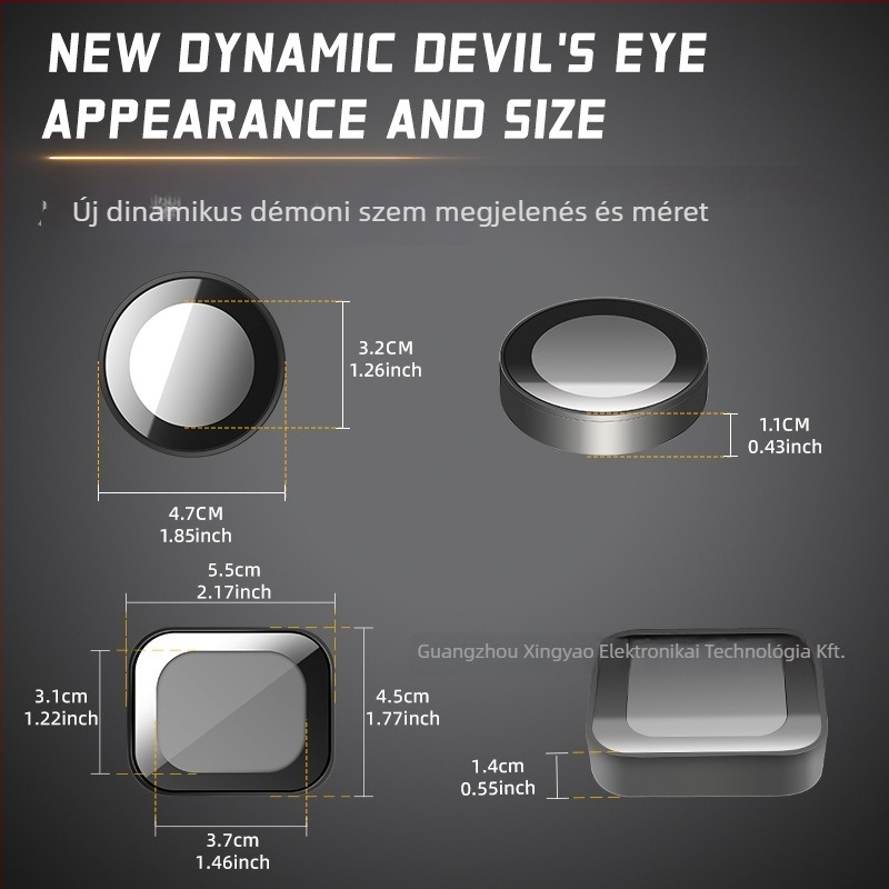 Sharingan LED szem világítás motorkerékpárhoz és elektromos autóhoz – 5W, 12V, 0.5A, Flat Devil Eyes