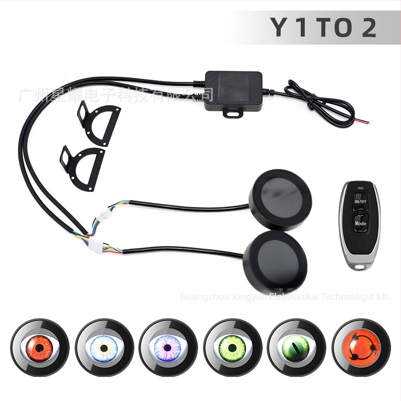 Sharingan LED szem világítás motorkerékpárhoz és elektromos autóhoz – 5W, 12V, 0.5A, Flat Devil Eyes
