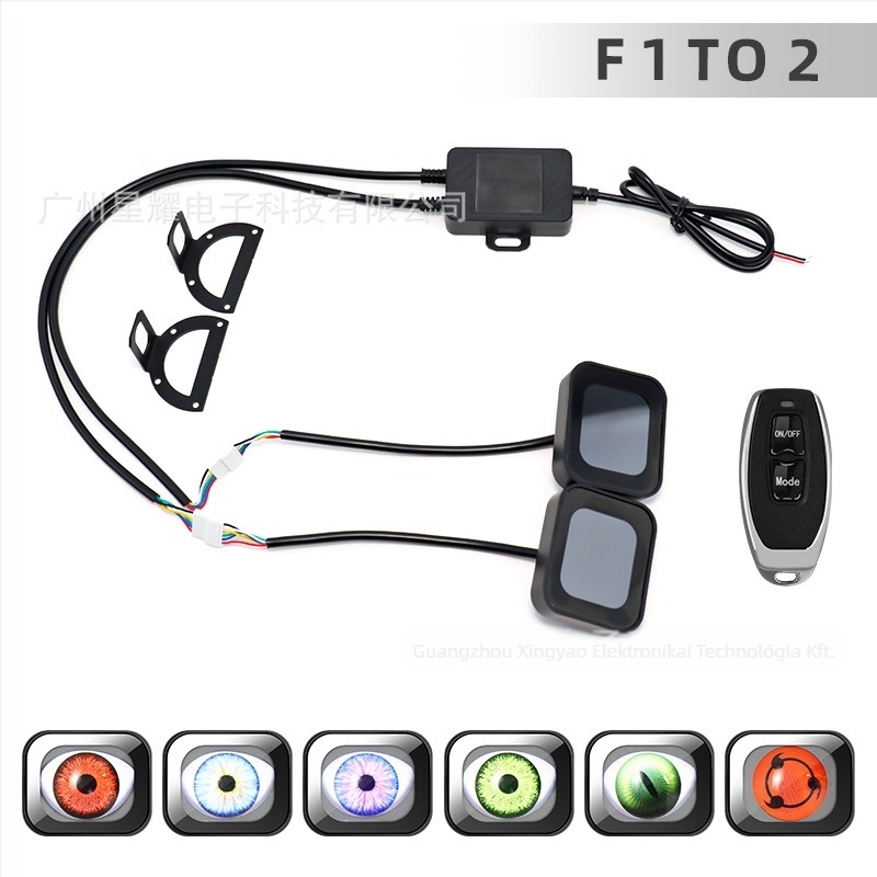 Sharingan LED szem világítás motorkerékpárhoz és elektromos autóhoz – 5W, 12V, 0.5A, Flat Devil Eyes