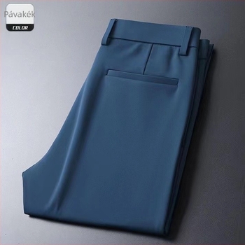 Férfi üzleti-casual nadrág, karcsú egyenes szabás, elegáns és sokoldalú, vasalásmentes