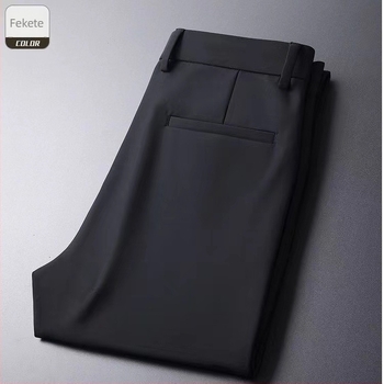 Férfi üzleti-casual nadrág, karcsú egyenes szabás, elegáns és sokoldalú, vasalásmentes