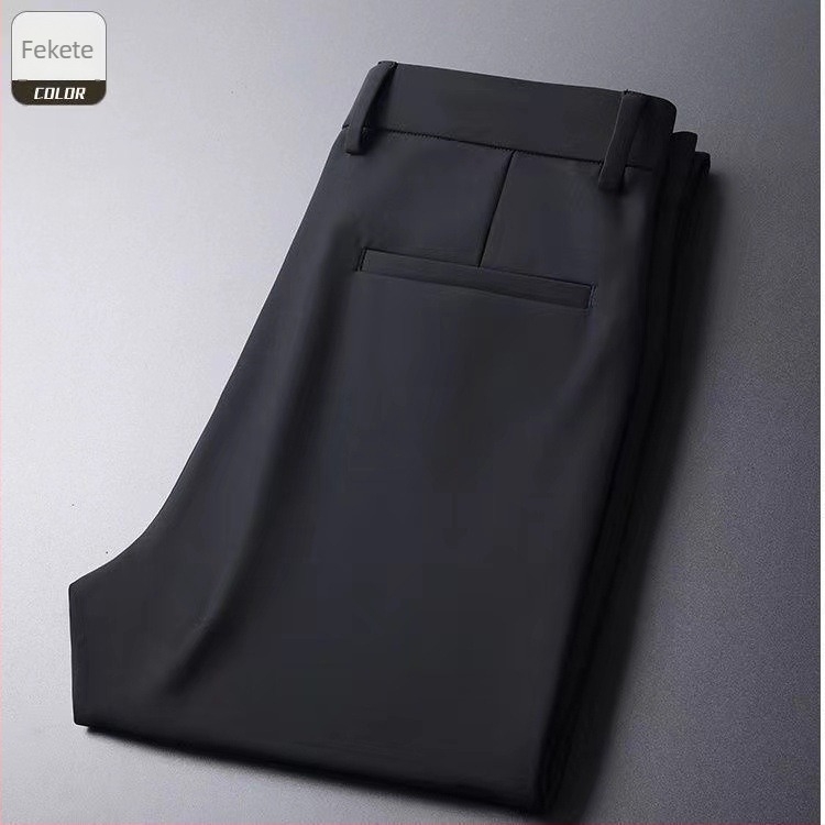 Férfi üzleti-casual nadrág, karcsú egyenes szabás, elegáns és sokoldalú, vasalásmentes