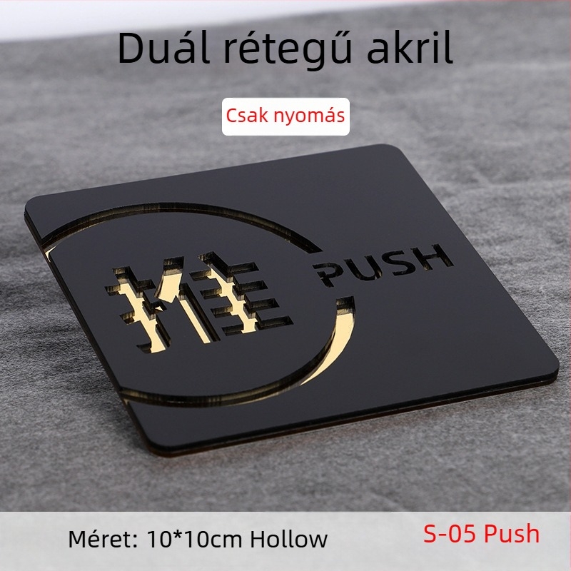 Push-pull 3D üreges akril ajtójelző, kettős rétegű, testreszabható, szállodák, irodák, bevásárlóközpontok