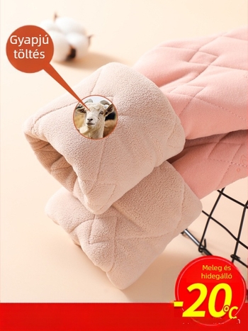 Gyerekeknek való gyapjúkeverék termo nadrág fleece béléssel, magas derekú, téli, 10% gyapjú