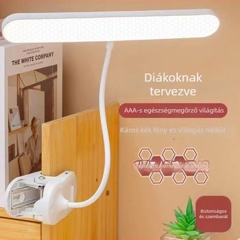 USB-tápellátású kettős funkciójú LED asztali lámpa diákoknak – klipszes olvasólámpa szemvédővel, CRI ≥95, CE tanúsítvány, hangvezérlés