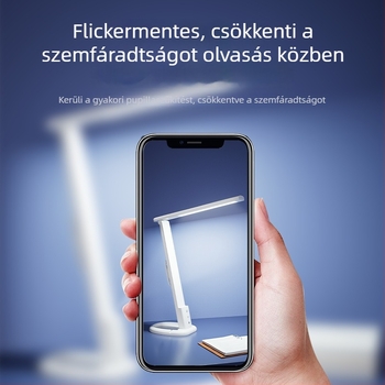 Szemvédő asztali lámpa olvasáshoz, levehető és összecsukható, érintéses kapcsolóval, 12W, CRI ≥90, ötszintű fényerő-szabályozás, feszültség ≤36V