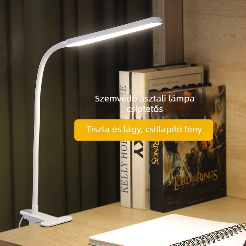 LED klíp-lámpa szemvédelemhez, USB tápegység, CRI ≥ 90, megvilágítás National AA szint, éjszakai fény