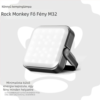 Kemping Fő Fény ROCK MONKEY, 20000mAh, mágneses munka lámpa, újratölthető, izzólámpa, méretek 103×122×37 mm