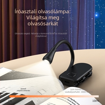 CX LED asztali lámpa beépített akkumulátorral, kompakt mágneses olvasólámpa, ABS árnyékoló, CRI ≥90, gombos kapcsoló, modern minimalista stílus, éjjeli fény
