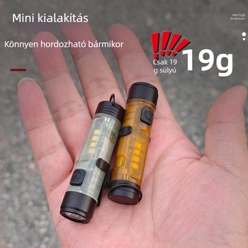 Mini kulcstartó LED zseblámpa – multifunkcionális, USB újratölthető, 10W, 200mAh, 100–240 lm