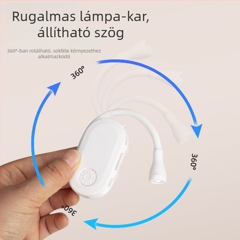 Újratölthető klipszes olvasólámpa íróasztalhoz, 3W, beépített lítium akkumulátor, PVC árnyékoló, gombos kapcsoló