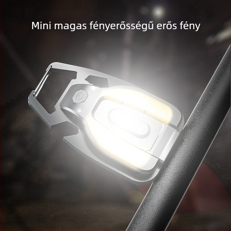 LED mini munkalámpa kulcstartóval – ABS test, túláram védelem, hordozható túrázáshoz és kempingezéshez, 50 m-es hatótávolság