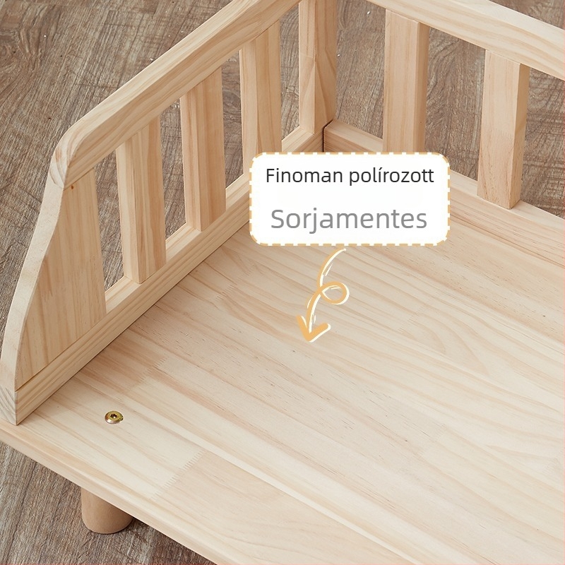 Fából készült, emelt állatágy nedvességálló kivitelben, kis- és közepes méretű kutyáknak és macskáknak