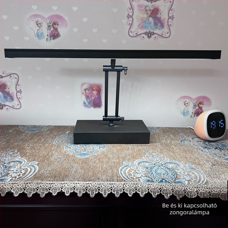 Szemvédő zongorához való lámpa, fém árnyékolóval, érintéses vezérlés, CE tanúsítvány, max. 36V