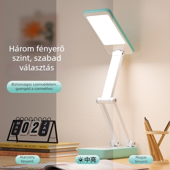 Összecsukható LED asztali olvasólámpa, szemvédő, AA elemről működik, érintéses kapcsoló, CRI ≥90