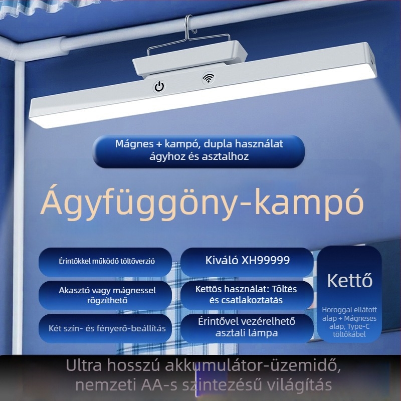 LED asztali lámpa szemvédő funkcióval, érintéses vezérléssel, beépített akkumulátorral, 5W, CRI 80-89