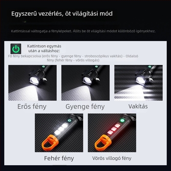 LED zseblámpa 1200 mAh akkumulátorral, 10W teljesítmény, újratölthető, akár 200 m hatótávolság