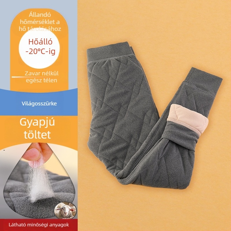 Gyerekek meleg hosszú nadrág fleece belsővel, magas derék, 92% poliészter, téli szezon, 3-8 éveseknek