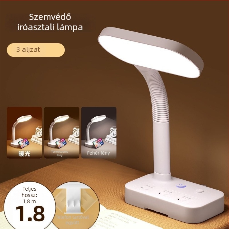 Íróasztali lámpa USB tápellátással, szemvédelem, hangvezérlésű kapcsoló, 220 V, CRI ≥95