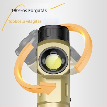Mágneses, többfunkciós saroklámpa, 10W, 5000mAh akkumulátor, 360° forgás, vízálló, 500 m hatótáv