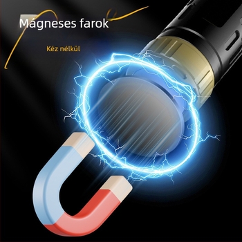Mágneses, többfunkciós saroklámpa, 10W, 5000mAh akkumulátor, 360° forgás, vízálló, 500 m hatótáv