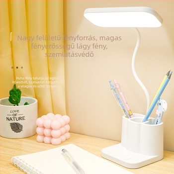 LED asztali lámpa tolltartóval, újratölthető beépített lítium akkumulátor, érintéses vezérlés, 5W, CRI ≥95