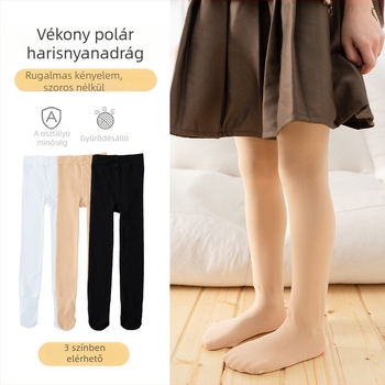 Őszi-téli lányoknak harisnyanadrág fleece belsővel, 82% pamut, középmagas derekú, elasztikus derék