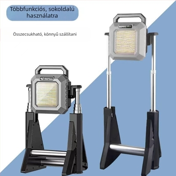 Kültéri LED magas fényerősségű munkalámpa, 360° összecsukható, újratölthető, 75W, 3.7V, G10 modell, kempinglámpa