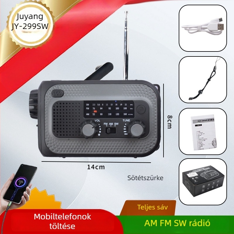 Kültéri vészhelyzeti többfunkciós LED-lámpa, 3W fényforrás, 4000mAh akkumulátor, IP65, 50–100 m hatótávolság