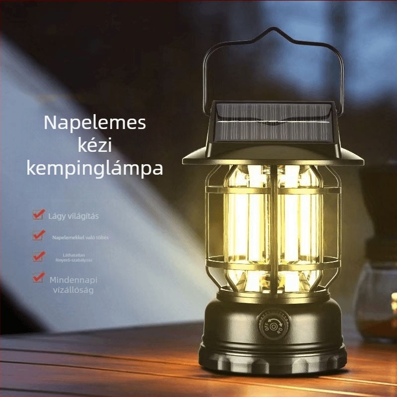 LED kempinglámpa – újratölthető, gombos és távirányítós