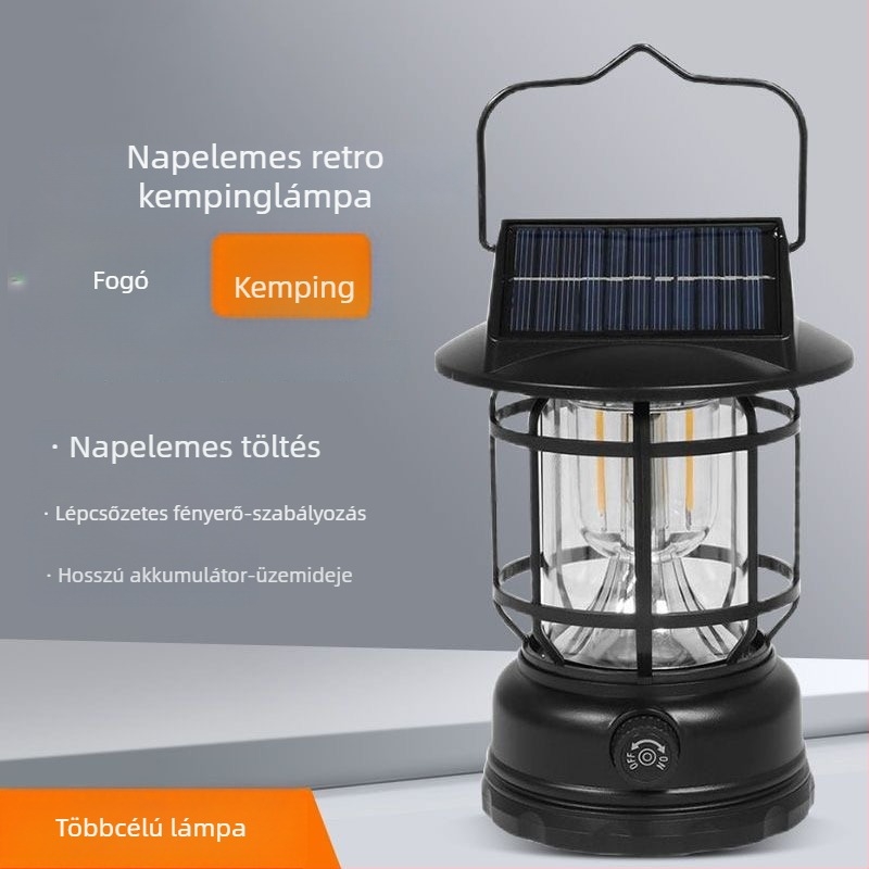 LED kempinglámpa – újratölthető, gombos és távirányítós