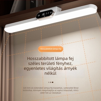 LED asztali lámpa kijelzővel, energiatakarékos, érintéses vezérlés, beépített akkumulátor, 5W