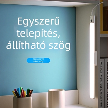 Fali LED teljes spektrumú asztali lámpa USB táppal, szemvédelem, kézi szkennelés kapcsolóval, öntapadó, tanuláshoz kollégiumban (CRI ≥95; USB-táp; Intelligens vezérlés; Kézi szkennelés kapcsoló; Öntapadó)