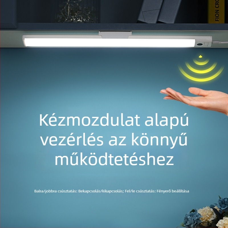 Fali LED teljes spektrumú asztali lámpa USB táppal, szemvédelem, kézi szkennelés kapcsolóval, öntapadó, tanuláshoz kollégiumban (CRI ≥95; USB-táp; Intelligens vezérlés; Kézi szkennelés kapcsoló; Öntapadó)