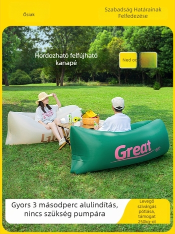 Felfújható kültéri kanapé dönthető és alvó funkcióval, 1-2 személyes kapacitás, Oxford anyag, kézi pumpa — Primitive ancients