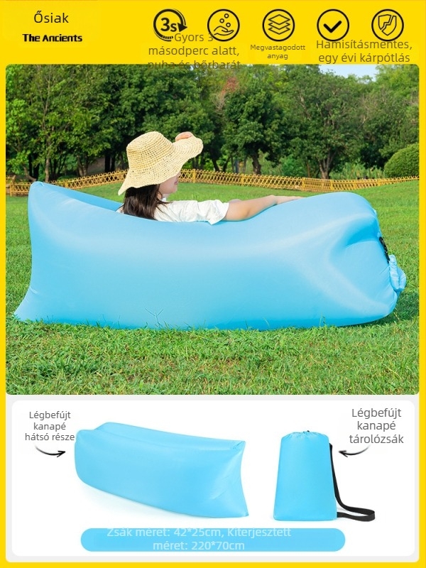 Felfújható kültéri kanapé dönthető és alvó funkcióval, 1-2 személyes kapacitás, Oxford anyag, kézi pumpa — Primitive ancients