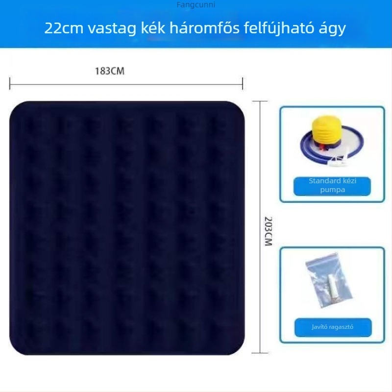 Összecsukható, felfújható ágy bársonyos felülettel