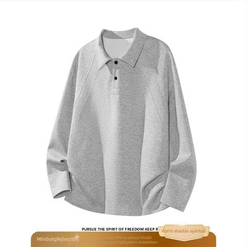 Férfi póló rövid ujjú, laza fazon, koreai stílus, hétköznapi felső