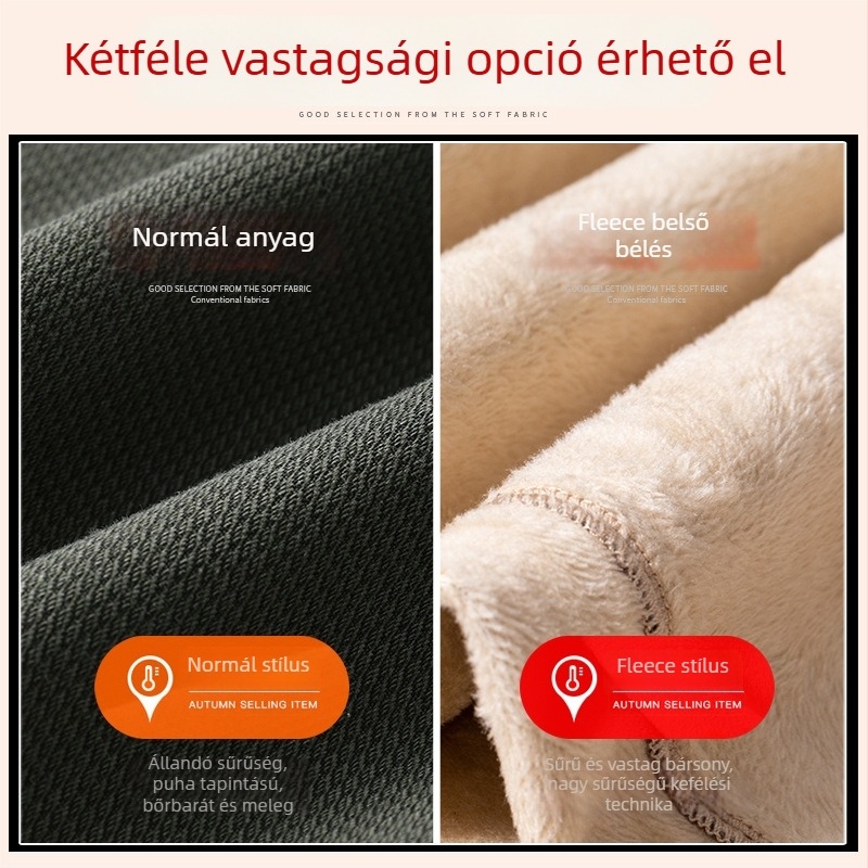 Férfi őszi-téli fleece-belelt casual nadrág, lazán szabott jogger-harem fazon, 2025 új modell