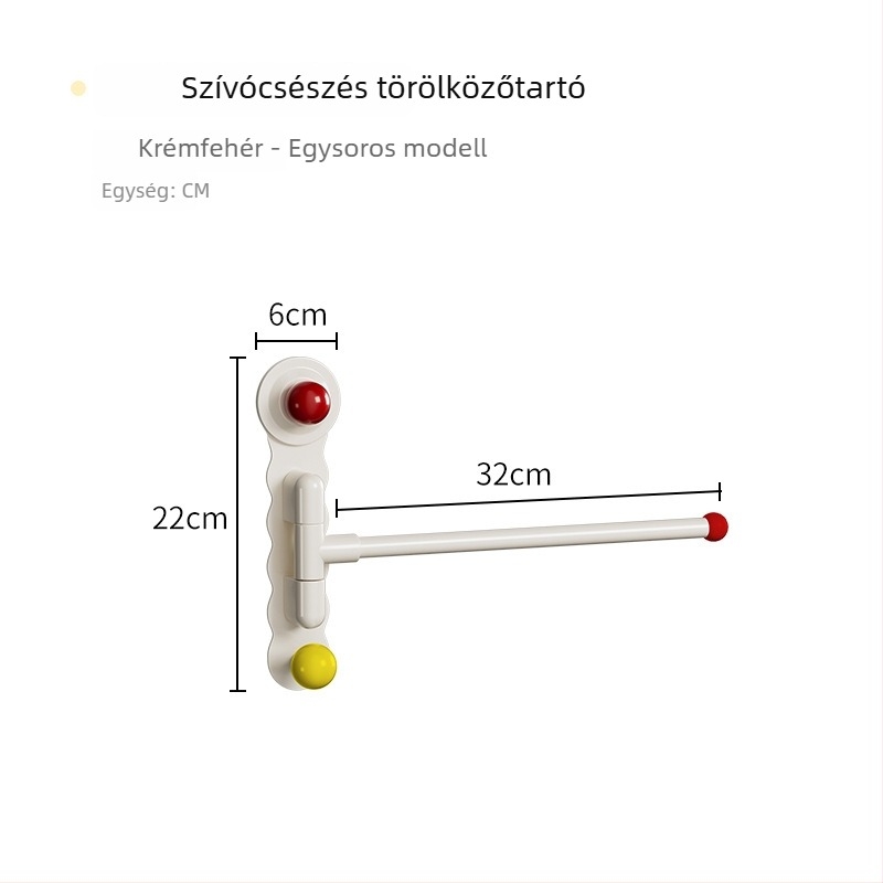 Rozsdamentes acélból készült forgó törölközőtartó, falra szerelhető, fúrás nélküli