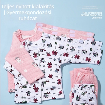 Téli pamut felső gyerekeknek törés utáni ápoláshoz – karra gipszhez, könnyen fel- és levenhető, uniszex, 95% pamut, kerek nyak