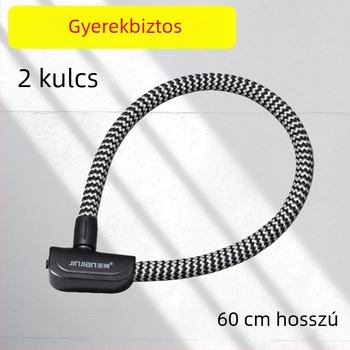 Kerékpárzár acélkábellel, hordozható, lopás elleni, MTB-nek, elektromos és országúti kerékpárokhoz