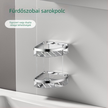Weishunda alumínium ötvözetű háromszög fürdőszobai polc – oxidált felület, Modell 01, 10 kg teher, egy- vagy kétszintes