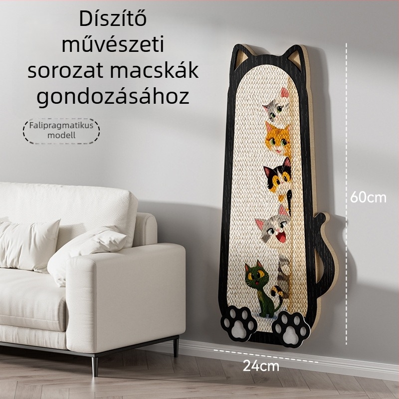 Juta anyagú falra szerelt macska karmoló tábla, rajzfilm stílus, kanapé védelem, a márka Chong Duoduo